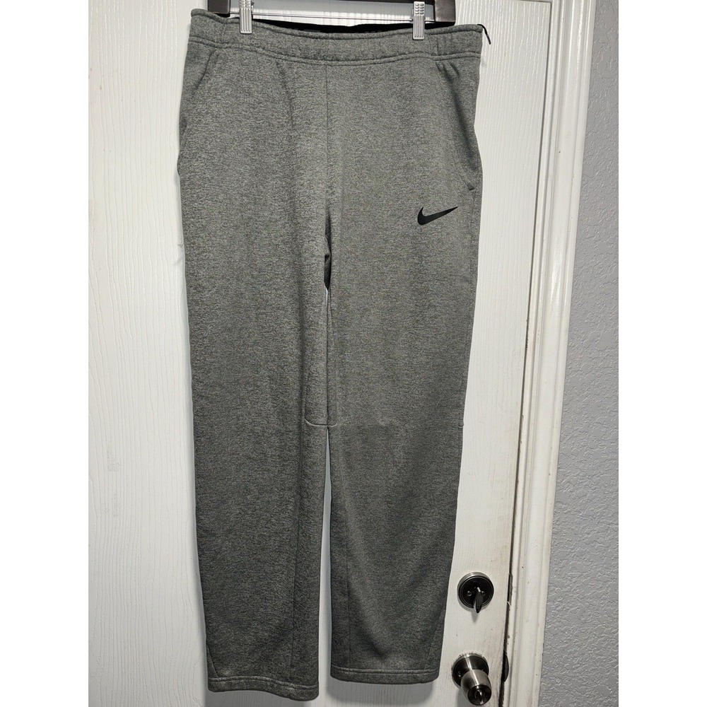 Nike Sweatpants Men's M Gray Heather Dri Fit 100% Polyester Workout Straight Leg
